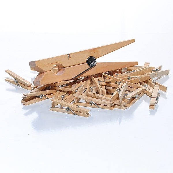 American Metalcraft Natural Wood Clothespin Card Holder - 1/2L x